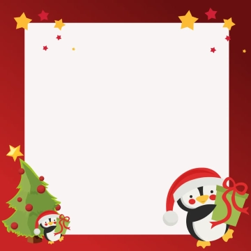 Free Christmas Penguin Border Clipart Template to Edit Online