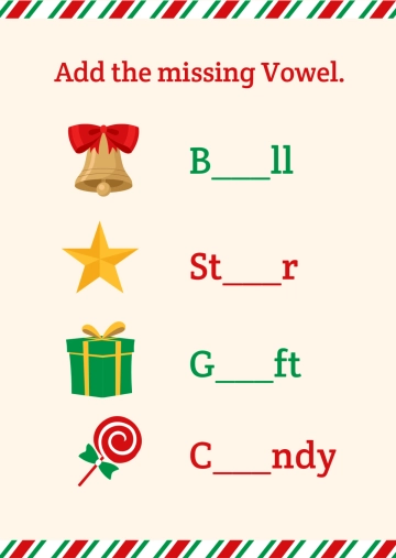 Free 1st Grade Christmas Worksheet Template to Edit Online