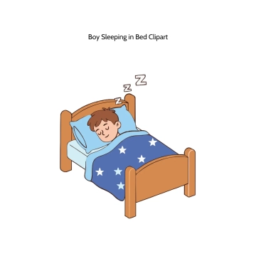 Free Boy Sleeping in Bed Vector Clipart (PNG, SVG) to Edit Online
