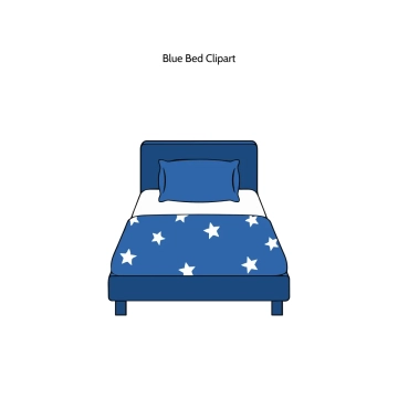 Free Blue Bed Vector Clipart (PNG, SVG) to Edit Online