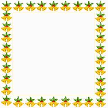 Free Christmas Bell Silhouette  Border Clipart Template to Edit Online