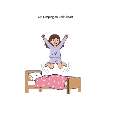 Free Girl Jumping on Bed Vector Clipart (PNG, SVG) to Edit Online