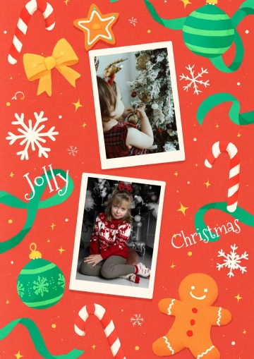 Free Happy Christmas Photo Collage Template to Edit Online