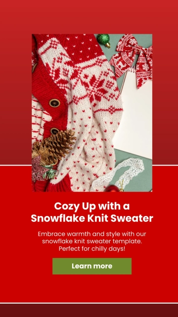 Free Snowflake Knit Sweater Template to Edit Online
