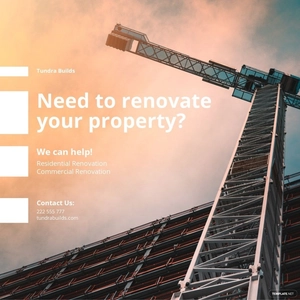 Free Construction Marketing Instagram Post Template to Edit Online