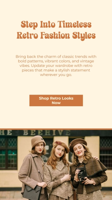 Free Retro Fashion Facebook Story Template to Edit Online