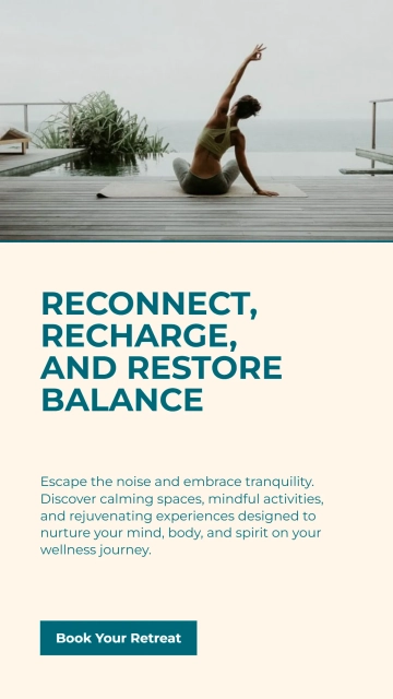 Free Wellness Retreat Facebook Story Template to Edit Online