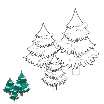 Free Frosty Forest Christmas Coloring Page Template to Edit Online