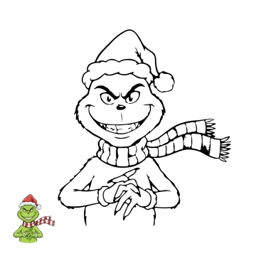 Free Grinch Christmas Coloring Page Template to Edit Online