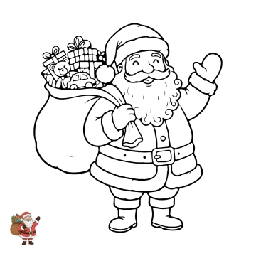 Free Santa Christmas Coloring Page Template to Edit Online