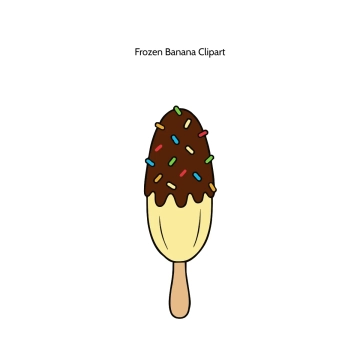 Free Frozen Banana Vector Clipart (PNG, SVG) to Edit Online