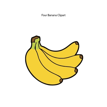 Free Four Banana Vector Clipart (PNG, SVG) to Edit Online