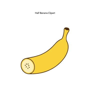 Free Half Banana Vector Clipart (PNG, SVG) to Edit Online