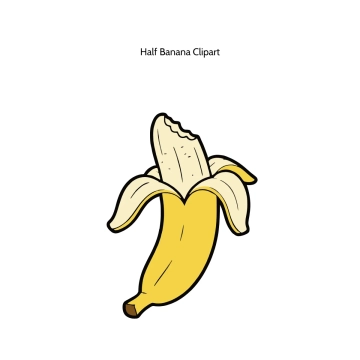Free Half Eaten Banana Vector Clipart (PNG, SVG) to Edit Online