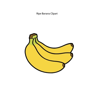 Free Ripe Banana Vector Clipart (PNG, SVG) to Edit Online