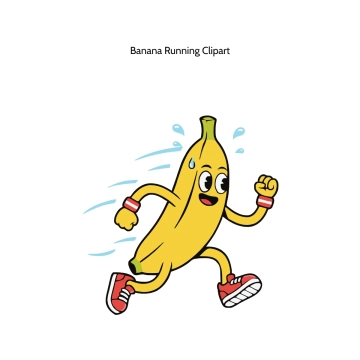 Free Running Banana Vector Clipart (PNG, SVG) to Edit Online