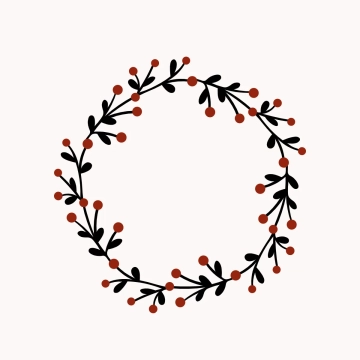 Free Berry Christmas Wreath Clipart Template to Edit Online