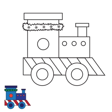 Free Christmas Train Coloring Page Template to Edit Online