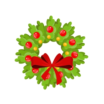 Free Cartoon Christmas Wreath Clipart Template to Edit Online