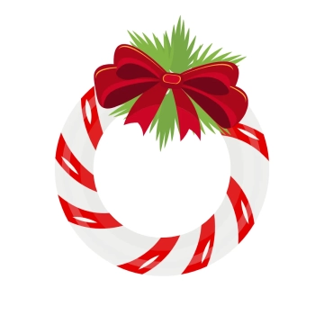 Free Candy Christmas Wreath Clipart Template to Edit Online
