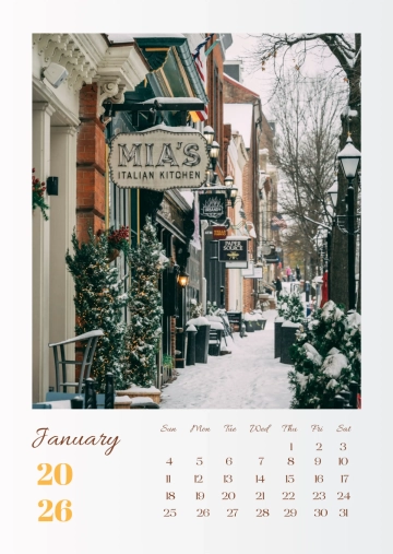 Free Rustic January 2026  Calendar Template to Edit Online