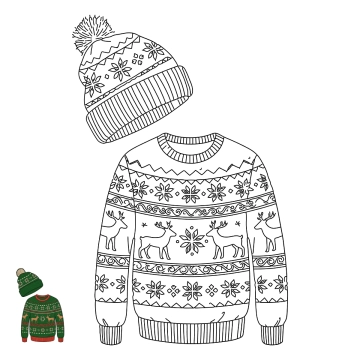 Free Cozy Christmas Coloring Page Template to Edit Online