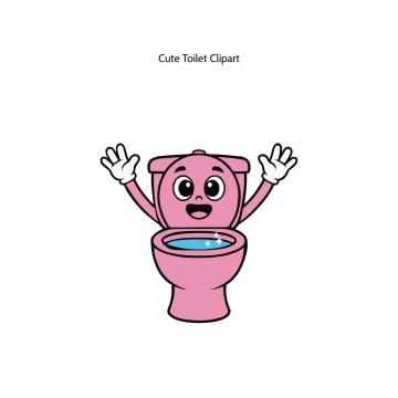 Free Cute Toilet Vector Clipart (PNG, SVG) to Edit Online