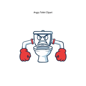 Free Angry Toilet Vector Clipart (PNG, SVG) to Edit Online