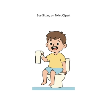 Free Boy Sitting on Toilet Vector Clipart (PNG, SVG) to Edit Online