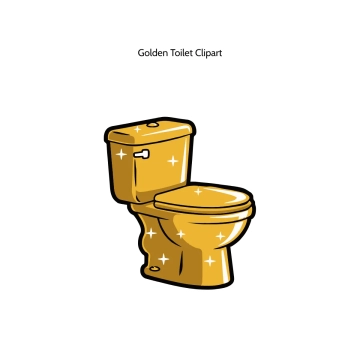 Free Golden Toilet Vector Clipart (PNG, SVG) to Edit Online