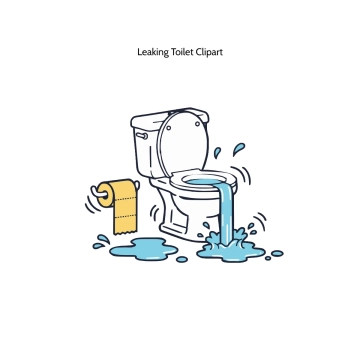 Free Leaking Toilet Vector Clipart (PNG, SVG) to Edit Online