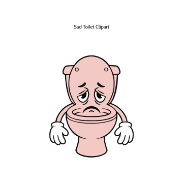 Free Sad Toilet Vector Clipart (PNG, SVG) to Edit Online