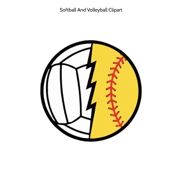 Free Softball And Volleyball Vector Clipart (PNG, SVG) to Edit Online
