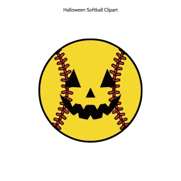 Free Halloween Softball Vector Clipart (PNG, SVG) to Edit Online