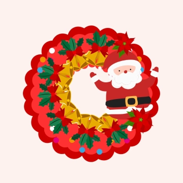 Free Santa Christmas Wreath Clipart Template to Edit Online
