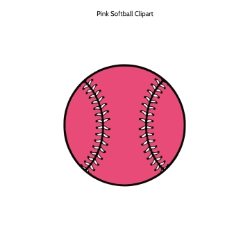 Free Pink Softball Vector Clipart (PNG, SVG) to Edit Online
