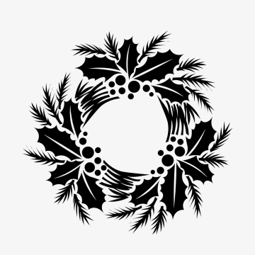 Free Outline Christmas Wreath Clipart Template to Edit Online