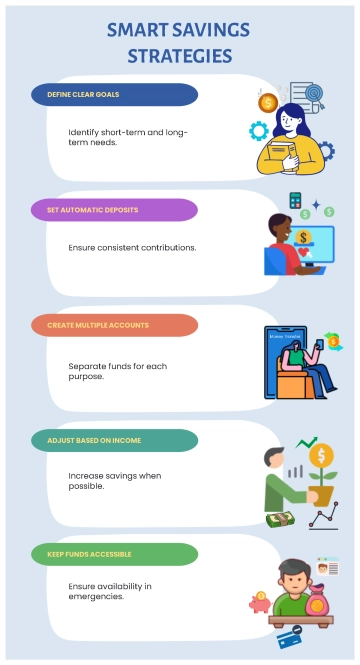 Free Modern Smart Savings Strategies Infographic to Edit Online