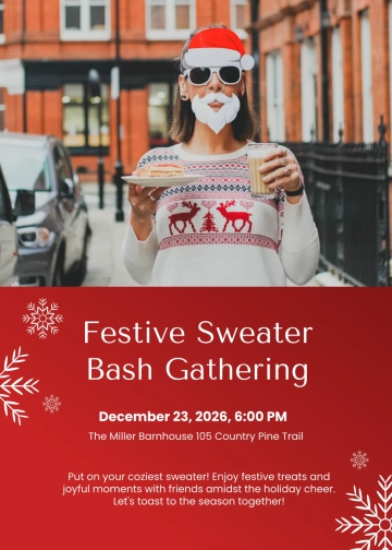 Free Festive Sweater Bash Invitation Template to Edit Online