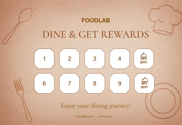 Free Restaurant Dining Punch Card Template to Edit Online