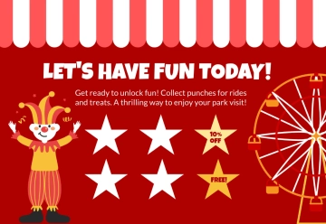 Free Theme Park Punch Card Template to Edit Online