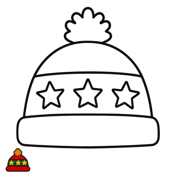 Free Winter Hat Christmas Coloring Page Template to Edit Online