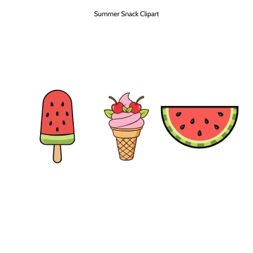 Free Summer Snack Vector Clipart (PNG, SVG) to Edit Online