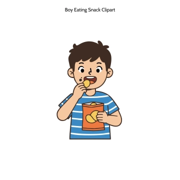 Free Boy Eating Snack Vector Clipart (PNG, SVG) to Edit Online