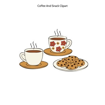 Free Coffee And Snack Vector Clipart (PNG, SVG) to Edit Online