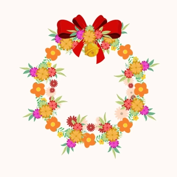 Free Floral Christmas Wreath Clipart Template to Edit Online