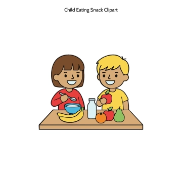Free Child Eating Snack Vector Clipart (PNG, SVG) to Edit Online