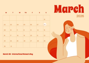 Free Women March 2026 Calendar Template to Edit Online