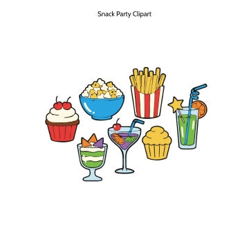Free Snack Party Vector Clipart (PNG, SVG) to Edit Online