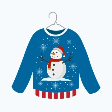 Free Snowman Ugly Sweater Clipart Template to Edit Online